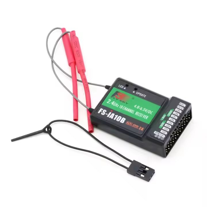 Flysky FS-iA10B 2.4GHz Dual Antenna RC Airplane Glider Helicopter Receiver 10CH i-BUS AFHDS 2A Protocol Low Voltage Plastic